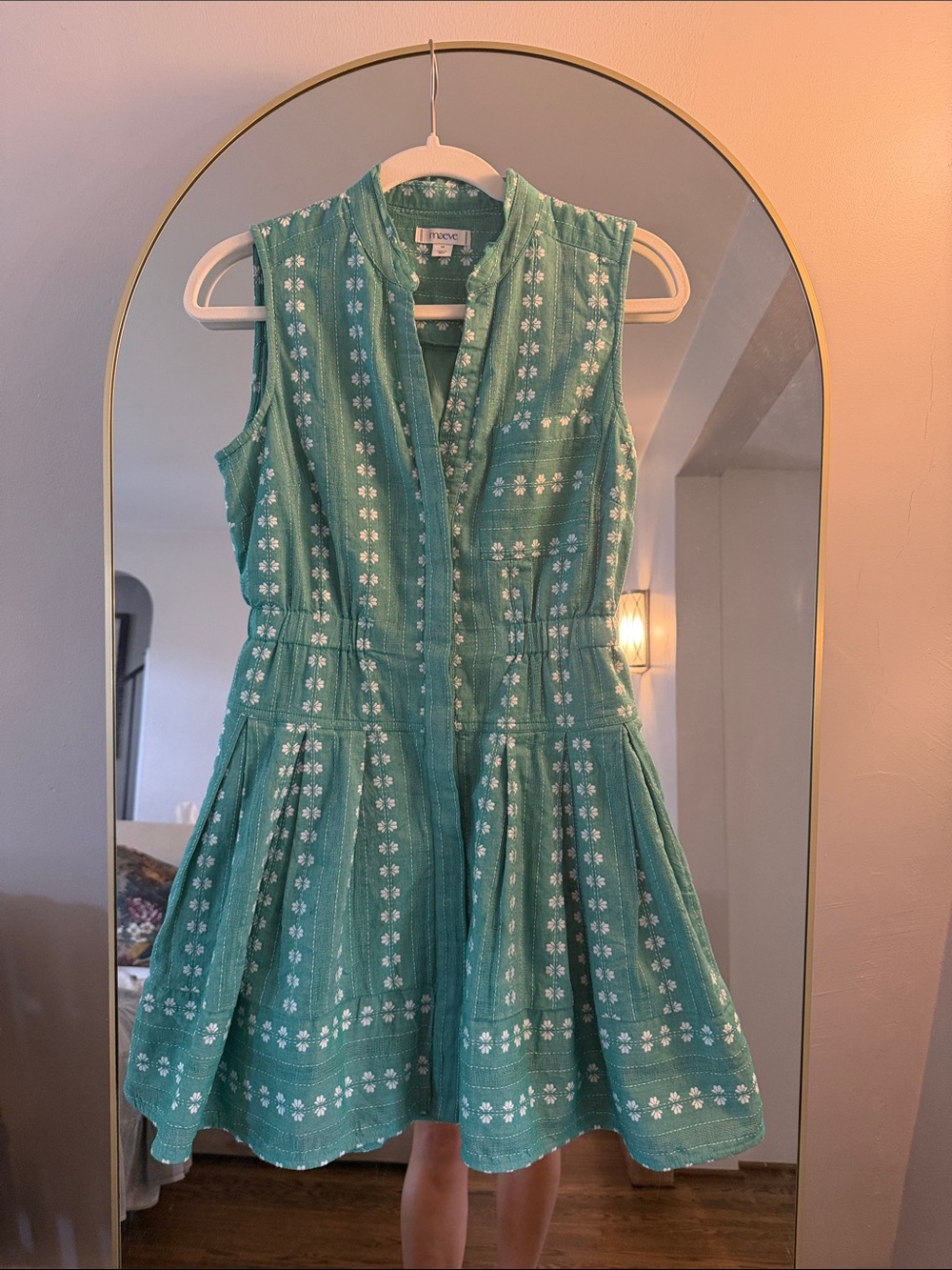 Mauve Teal Sleeveless Embroidered Midi Dress